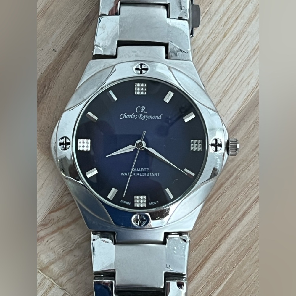 Charles Raymond Men’s Watch Stainless Bracelet Blue Dial